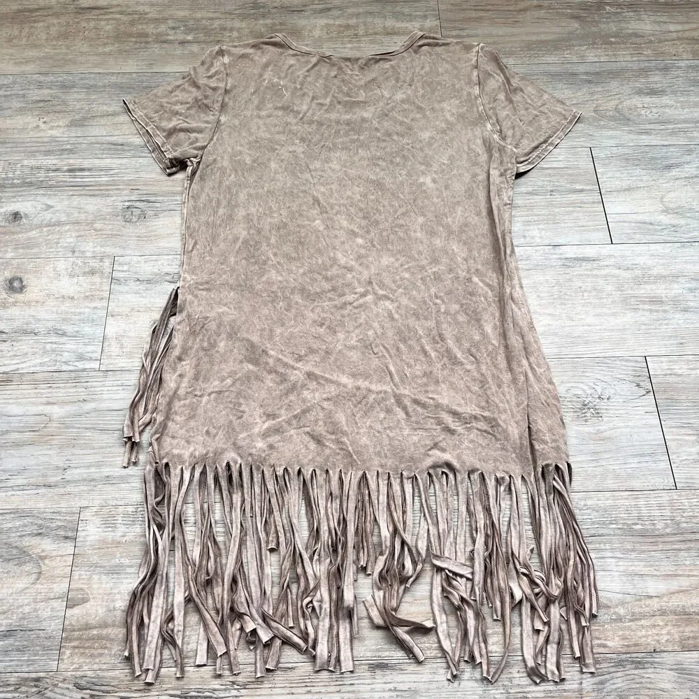 Vocal USA Cowboy Fringe Gem Top Western Rhinestone Boot Graphic Affliction M L - Picture 2 of 10